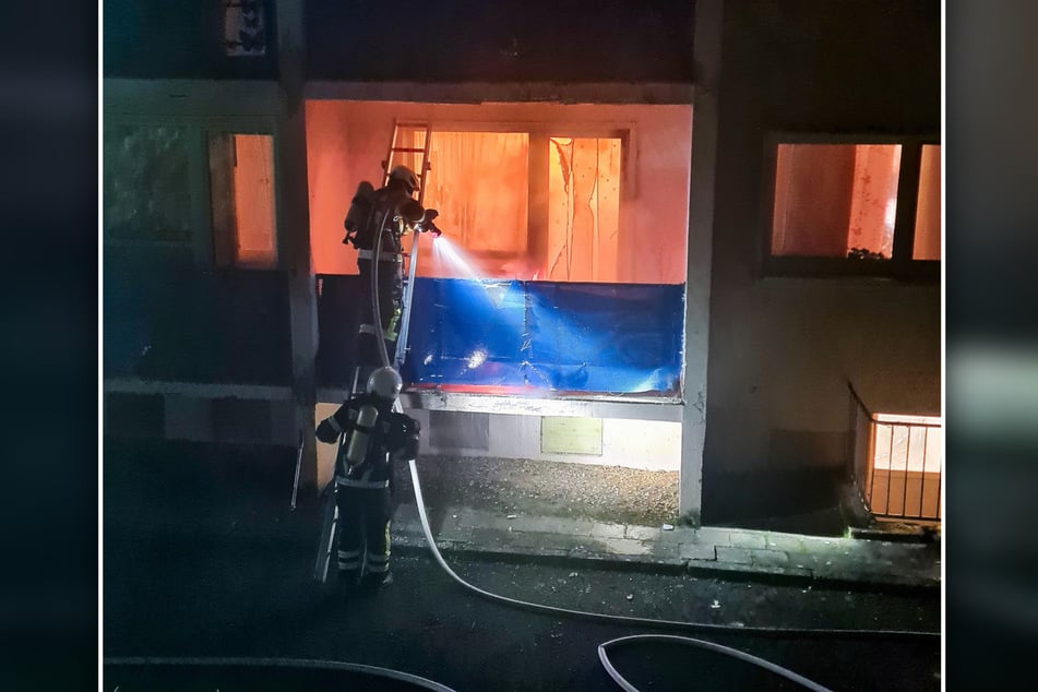 In Eisleben hatten Feuerwerkskörper einen Balkon in Brand gesetzt.