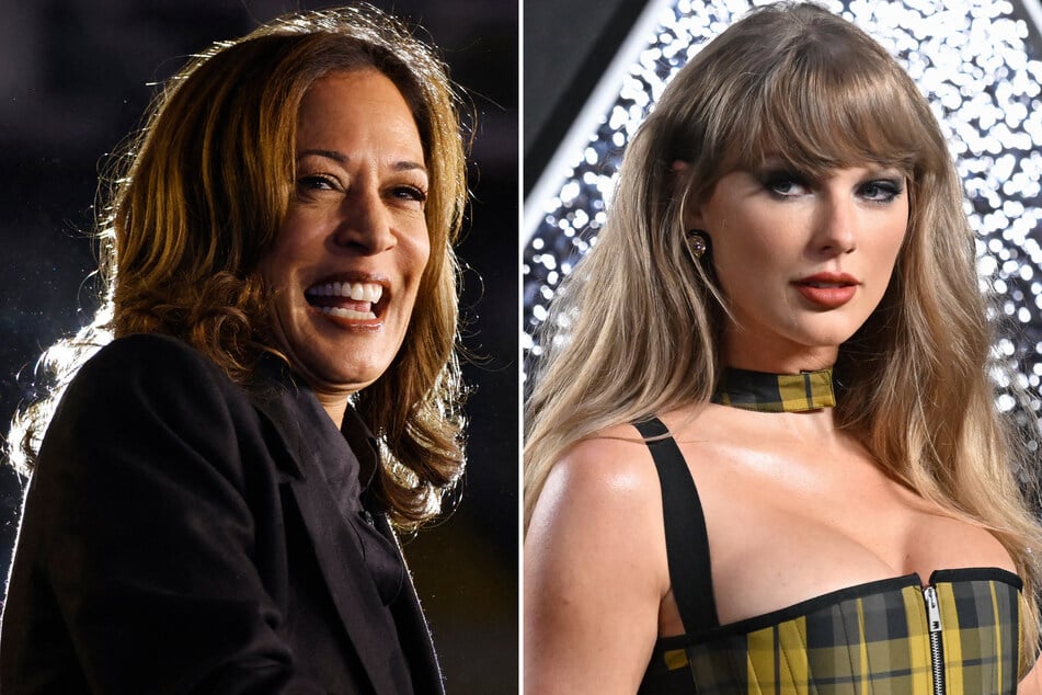 Kamala Harris (l.) shared her love for Taylor Swift after the pop star threw her support behind the Democratic candidate's presidential campaign.