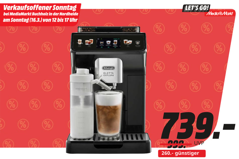 DeLonghi-Kaffeevollautomat für 739 statt 999 Euro.