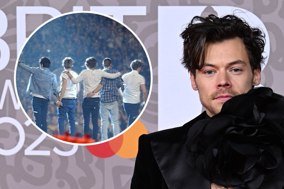 Harry Styles (r) discussed the possibility of reuniting with One Direction during an appearance on The Late Late Show on Thursday.
