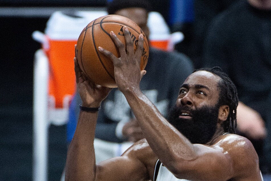 Nets guard James Harden scored 20 points against the Hawks.