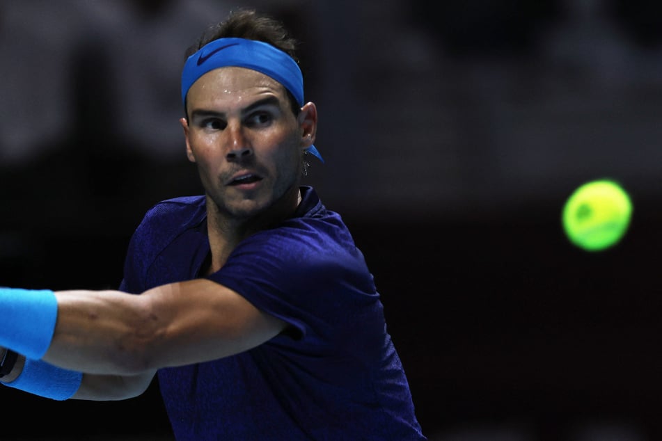 Spain's Rafael Nadal in action during his third-place match against Serbia's Novak Djokovic at the Six Kings Slam.