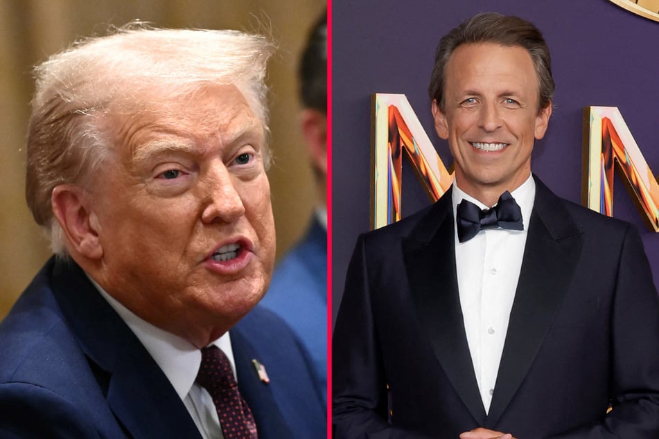 President Donald Trump (l.) attacked Seth Meyers on social media in his latest rant against a late night talk show host.