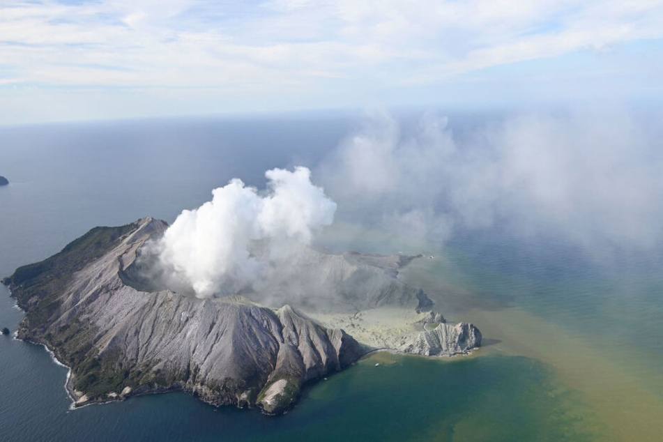 White Island nach einem Vulkanausbruch.