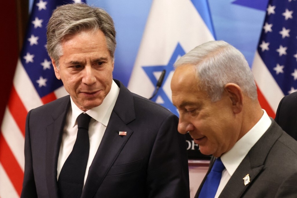 US Secretary of State Antony Blinken and Israeli Prime Minister Benjamin Netanyahu are accused of driving unlawful attacks against Palestinians in Gaza.