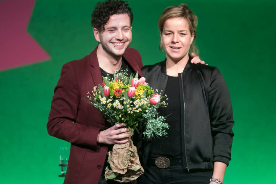Die Landes-Vorsitzenden der Grünen, Felix Banaszak und Mona Neubaur können sich bei der Mitgliederzahl in NRW über einen Rekordwert freuen.