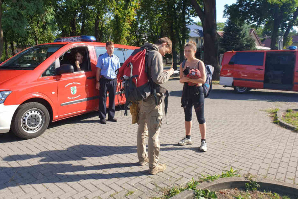 Das französische Touristen-Paar wartete am S-Bahnhof Lehnitz.