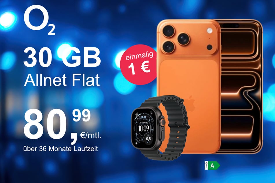 Bei o2 gibt's das iPhone 17 Pro Max mit Watch Ultra 3 für nur 1 Euro.