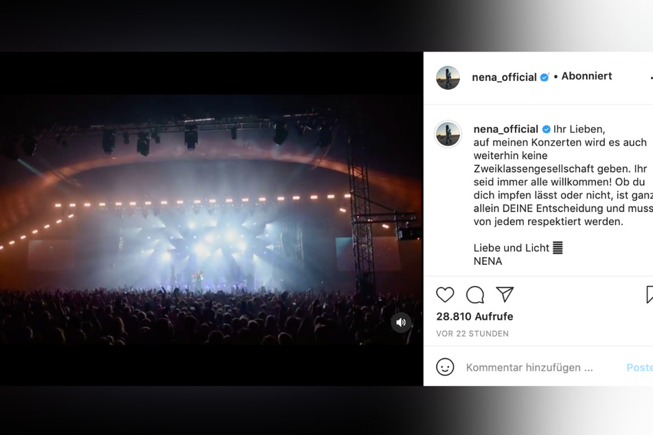 Nena (60) äußert sich auf Instagram.