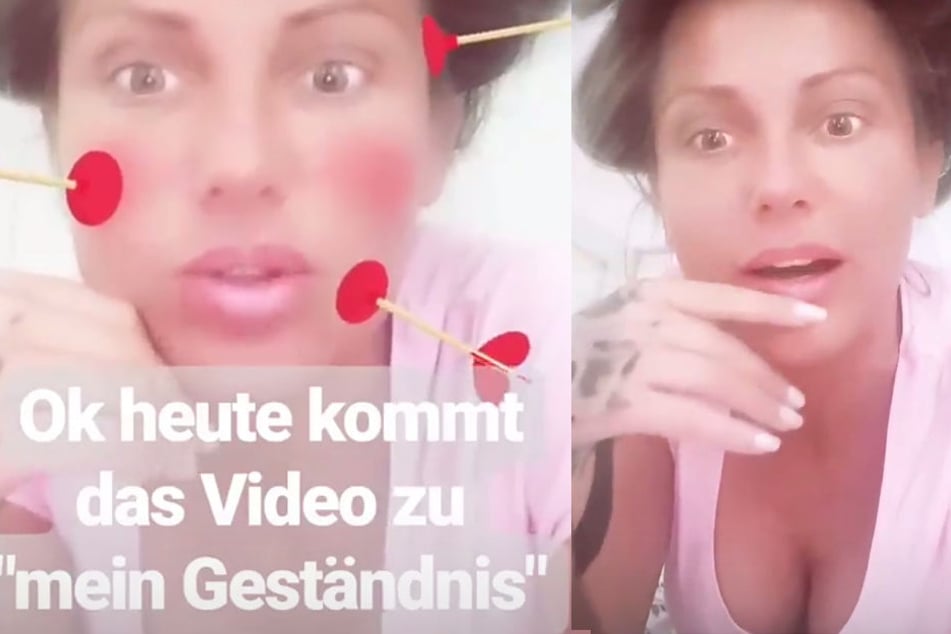 Die Fotomontage zeigt zwei Screenshots aus der Instagram-Story von Schwesta Ewa.