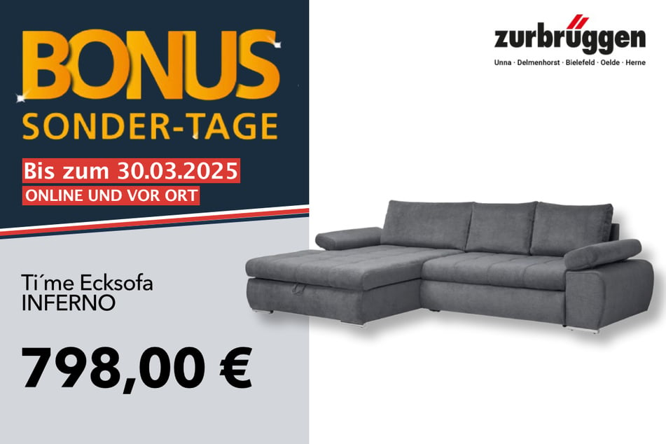 Das Ti´me Ecksofa
für 798 Euro.