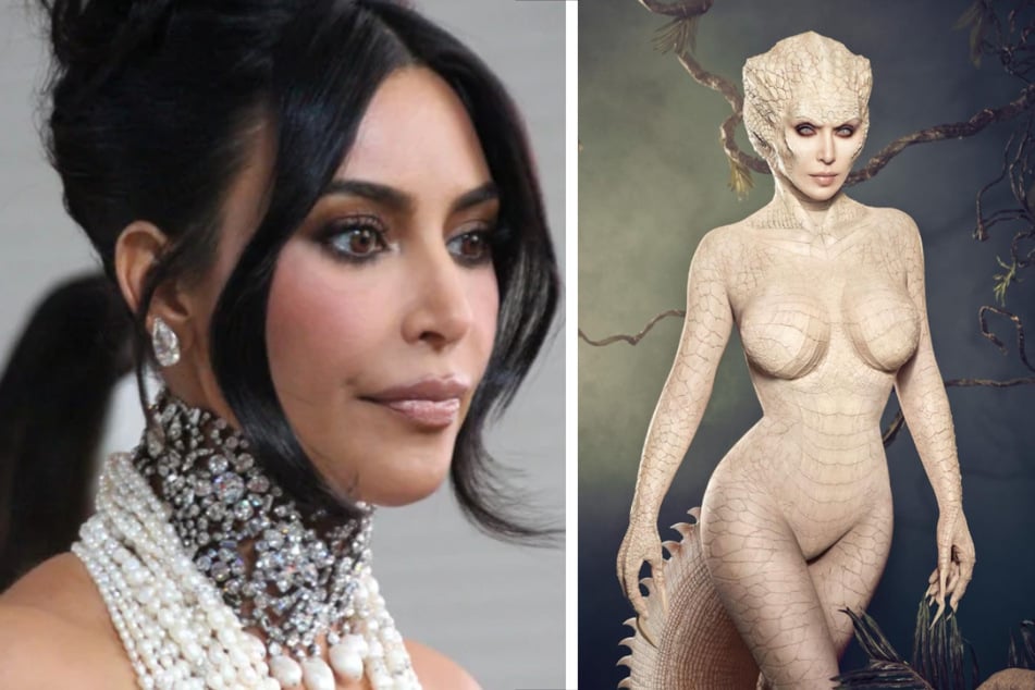 Kunstvoll: Kim Kardashian (44) verwandelte sich in ein erotisches Krokodil.