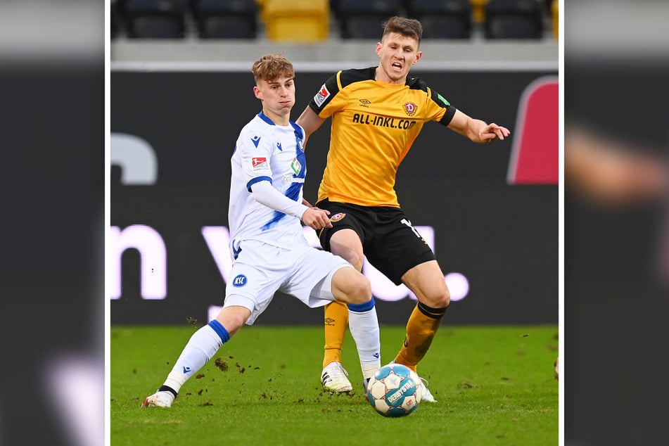 Am 5. Dezember 2021 spielte Dominik Kother (25, l., gegen Robin Becker (28)) gegen Dresden - und verlor 1:3.