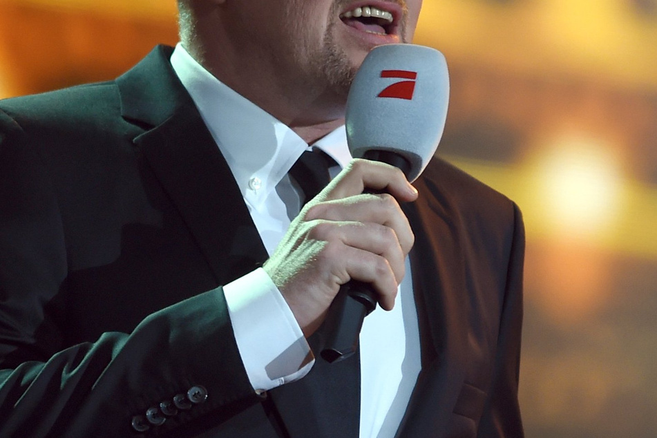 Moderator Stefan Raab steht beim zehnten Bundesvision Song Contest 2014 auf der Bühne.