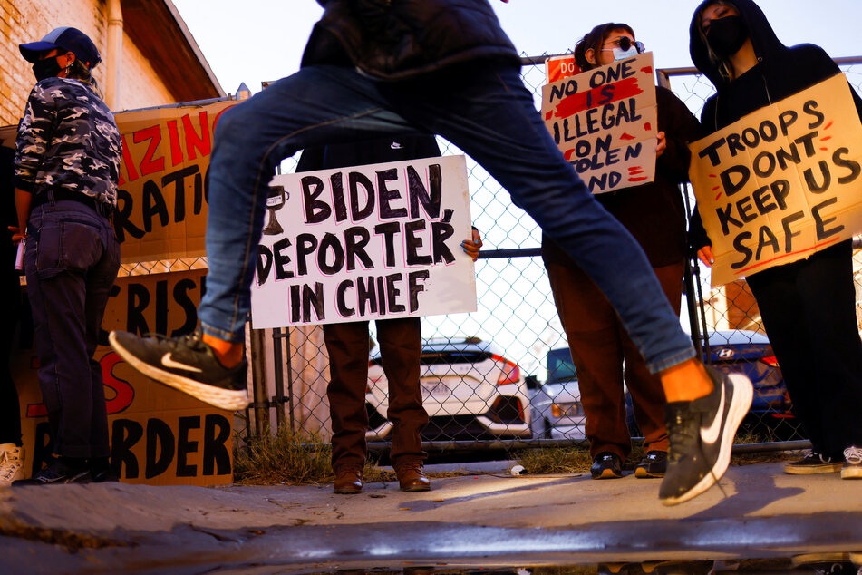 Protesters in El Paso slammed Biden as "deporter in chief."
