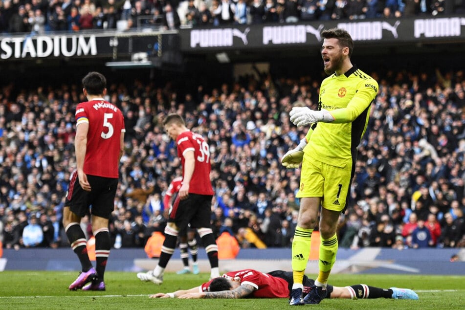 David De Gea (31, right) had to get behind him 61 times in a total of 43 appearances this season.