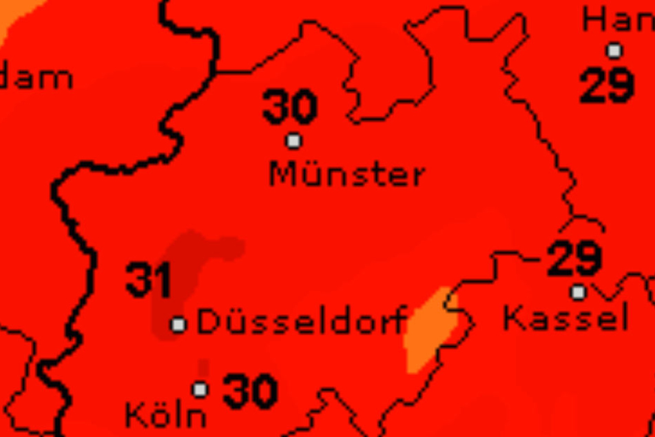 Knallig heiß wird es in Ostwestfalen-Lippe.