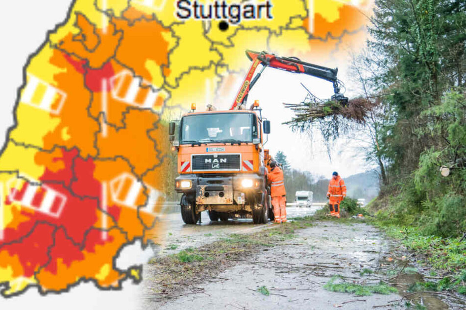 Am Sonntag wird es im Ländle ungemütlich, es drohen schwere Sturmböen. (Fotomontage/Symbolbild)