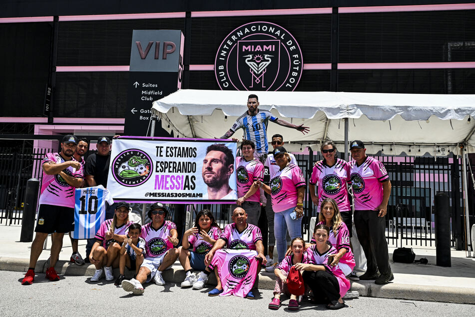 Inter Miami fans gathered at the club's DRV PNK stadium early in the morning ahead of Messi's expected arrival.