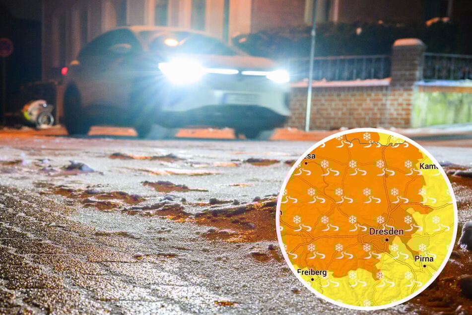 Vorsicht, Rutschgefahr: Glatteis-Warnung für Dresden!