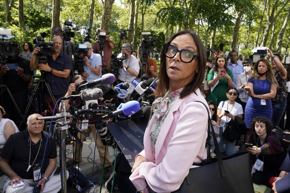 R&amp;B singer R. Kelly's lawyer Jennifer Bonjean talks to the media following his sentencing hearing at Brooklyn Federal Court in New York.