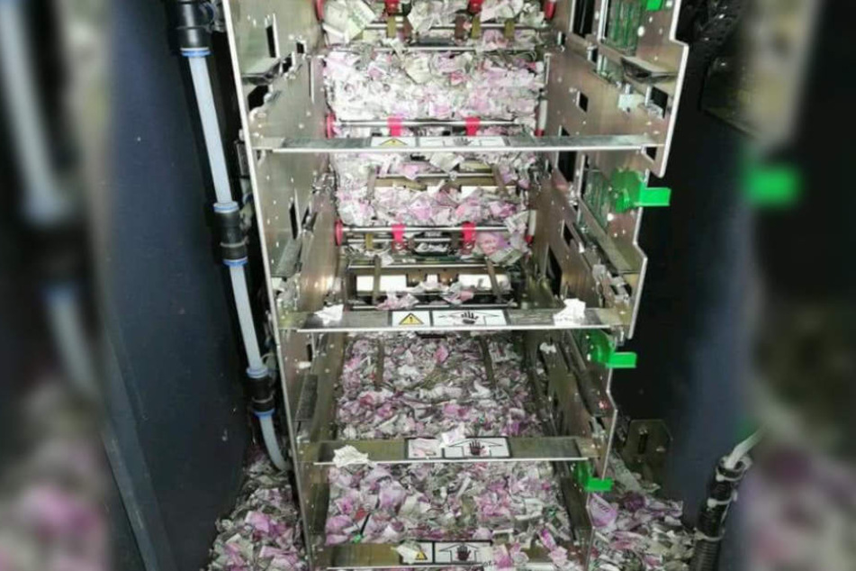 Die Ratte hat im Inneren des Bankautomaten ganze Arbeit geleistet.