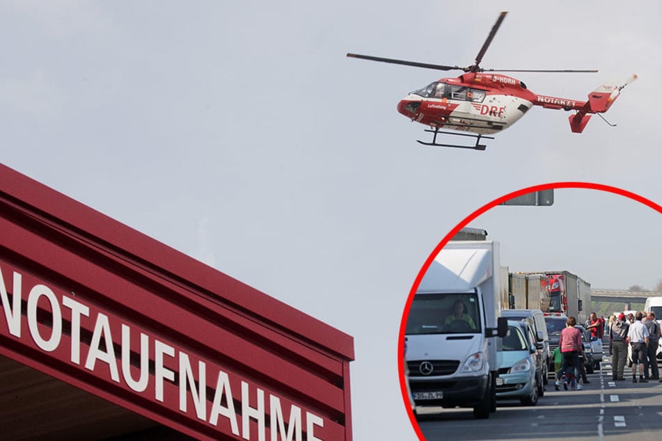 Mindestens eine Person wurde schwer verletzt und musste mit dem Rettungshubschrauber in ein Krankenhaus gebracht werden. (Symbolbild)