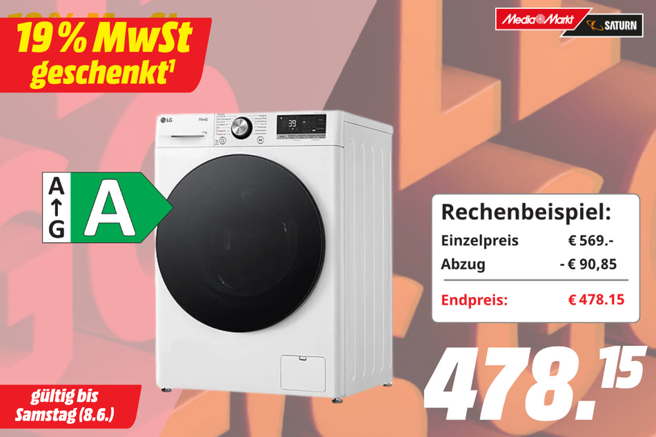 LG-Waschmaschine für 478,15 Euro.