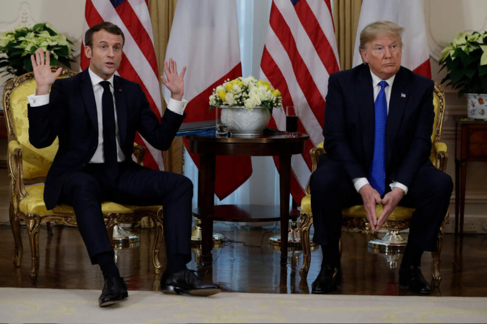 Dicke Luft zwischen den Beiden? Emmanuel Macron und Donald Trump im Gespräch anlässlich des NATO-Gipfels.