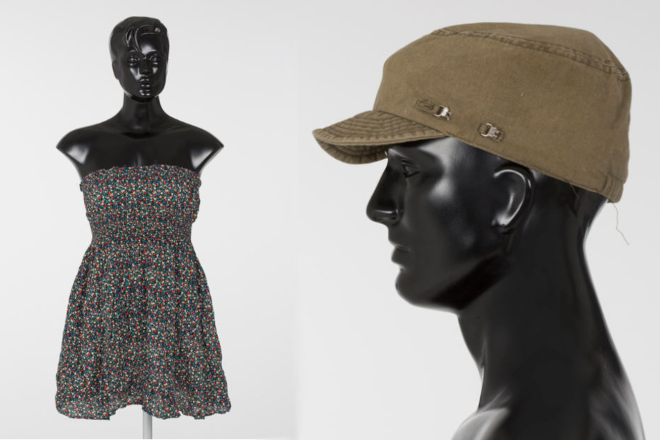 Dieses leichte Sommerkleid (l) trug Melanie zum Zeitpunkt ihrer Ermordung. Zudem ließ der Täter eine auffällige Mütze am Fundort der Leiche in Berlin-Pankow zurück.