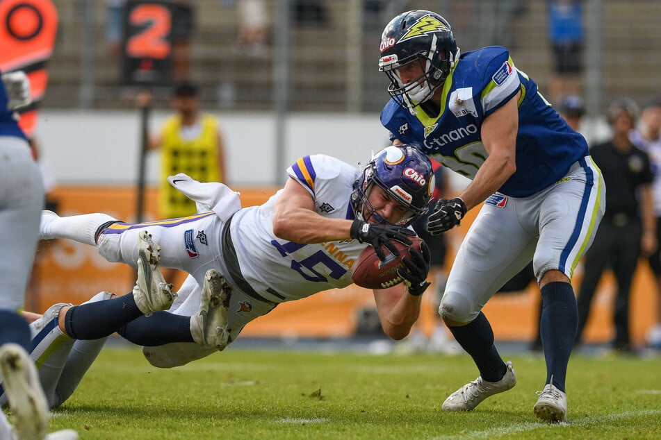 2022 war Rudi Lee Frey (25, l.) wichtiger Bestandteil des Meisterteams der Vikings.