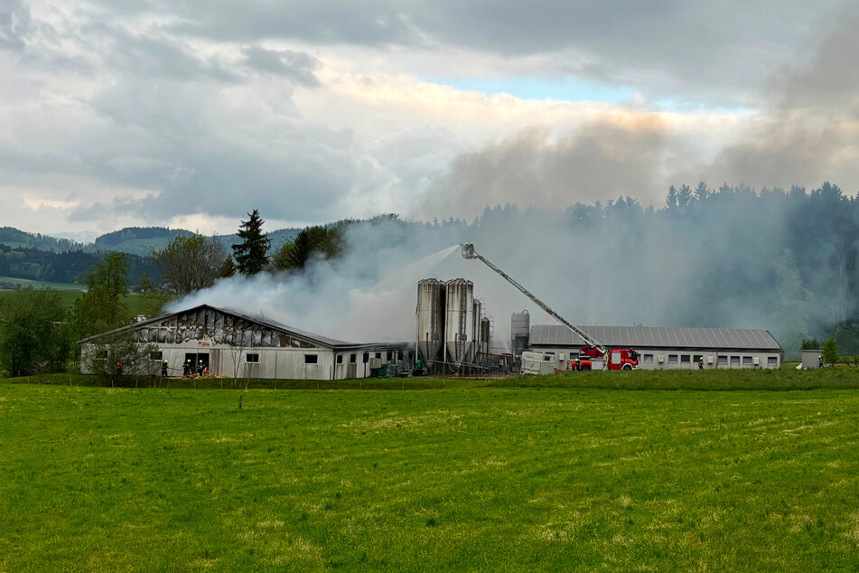 Eins von zwei Gebäuden brannte vollständig aus.