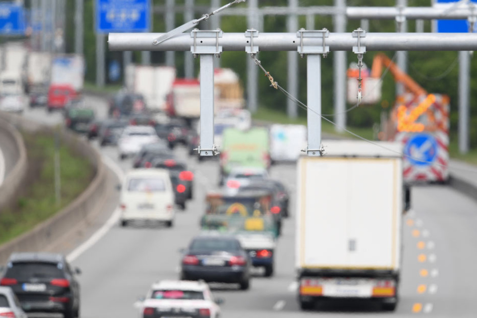Die Autobahn 5 bei Darmstadt - Frankfurt. (Symbolbild)