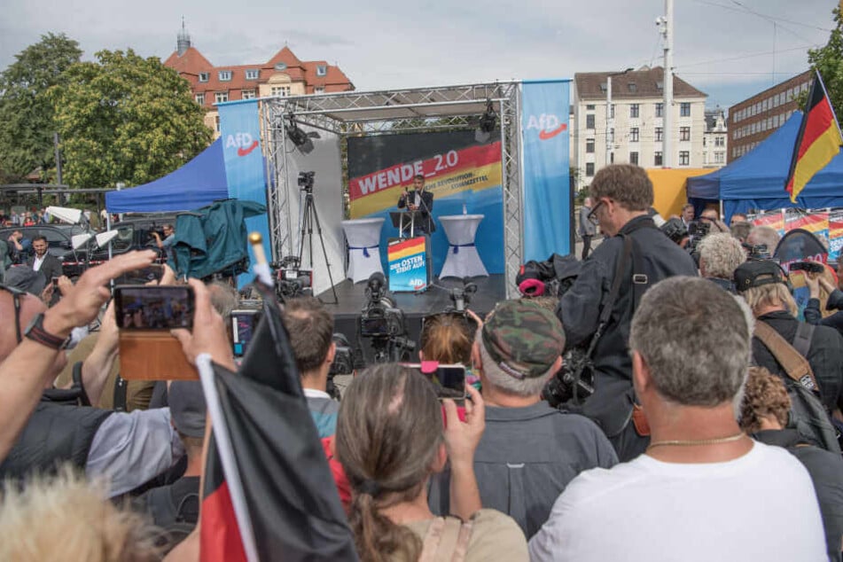 Die AfD in Brandenburg hatte Höcke und Meuthen zum Wahlkampfauftakt eingeladen.