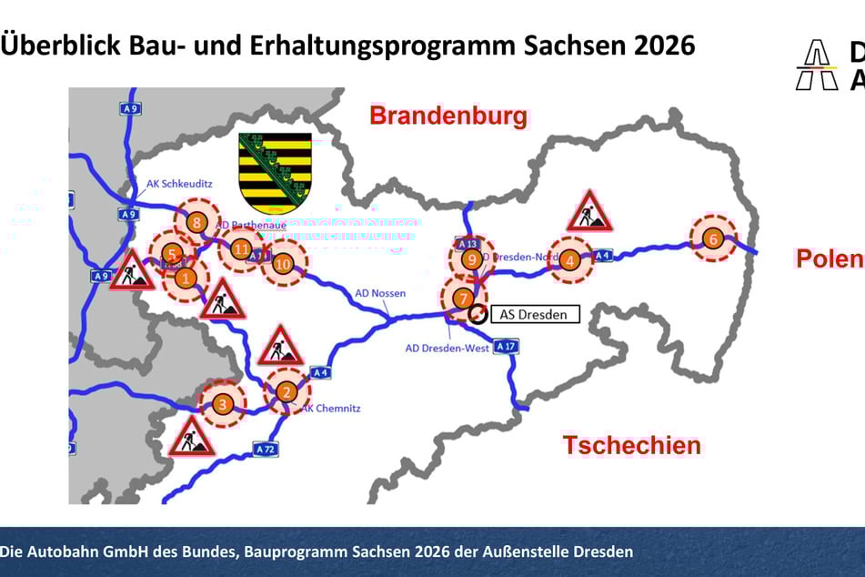 Baustellen so weit das Auge reicht.