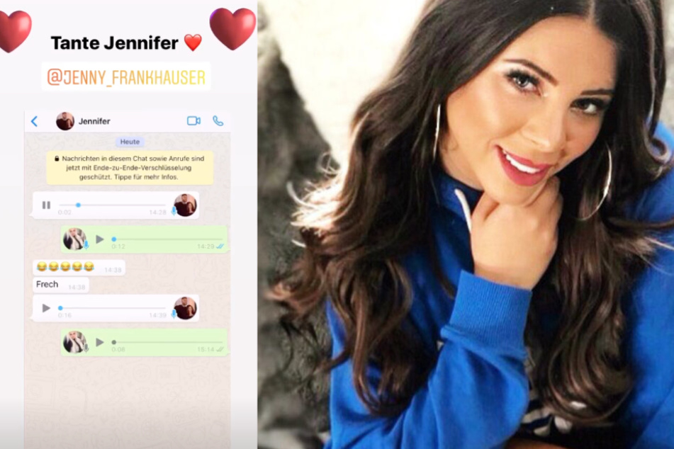 Durch das Whatsapp-Profilbild von Jenny Frankhauser (27) lässt sich schließen, dass sie wieder mit ihrem Ex-Freund Steffen König zusammen ist. (Fotomontage)