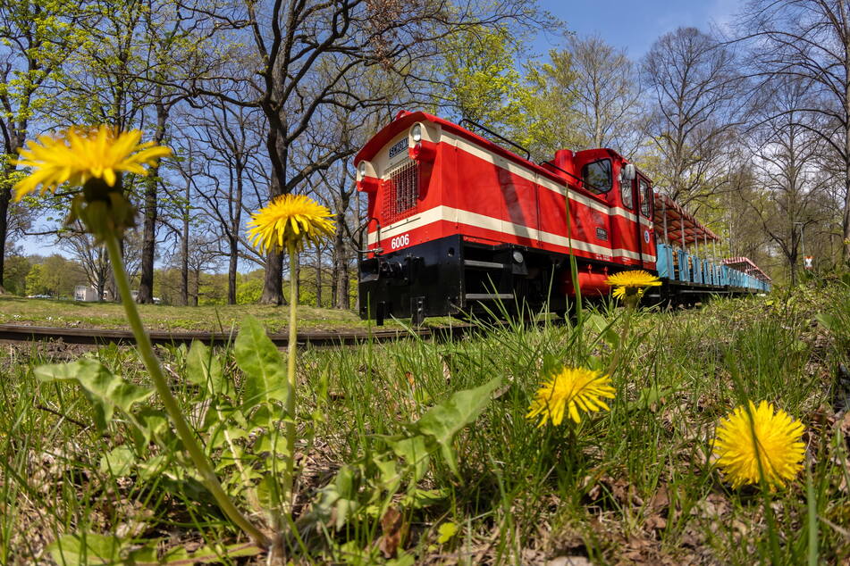 Bei der Chemnitzer Parkeisenbahn ist heute der Osterhase zu Gast.