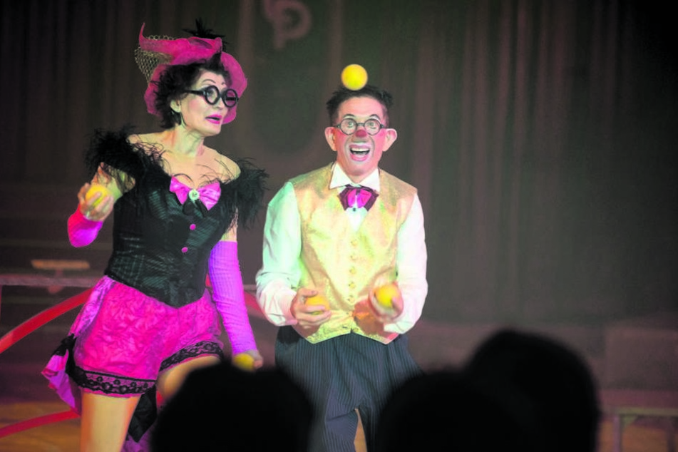 Spaßmacher in der Manege: Die Clowns Olga und Slobi sorgten für jede Menge Lacher.