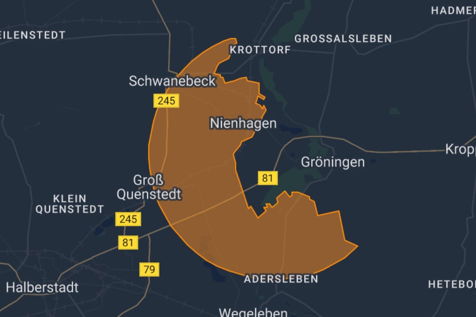 Für mehrere Nachbar-Ortschaften von Kloster Gröningen galt eine amtliche Warnung.