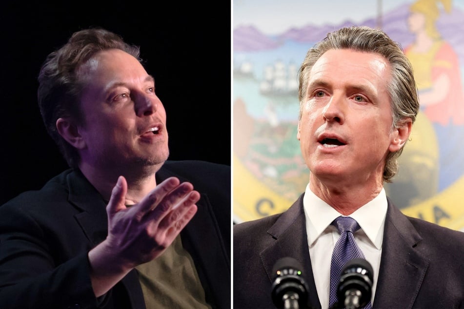 California Governor Gavin Newsom (r.) recently criticized Elon Musk (l.) after the billionaire claimed he is allowing looting while the city deals with wildfires.