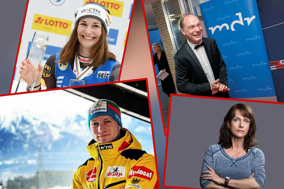 Diese vier Sachsen hoffen auf eine begehrte "Goldene Henne": Rennrodlerin Julia Taubitz (o.l., 25), Schauspieler Martin Brambach (o.r., 53), Bobfahrer Francesco Friedrich (31) und Schauspielerin Claudia Michelsen (52).