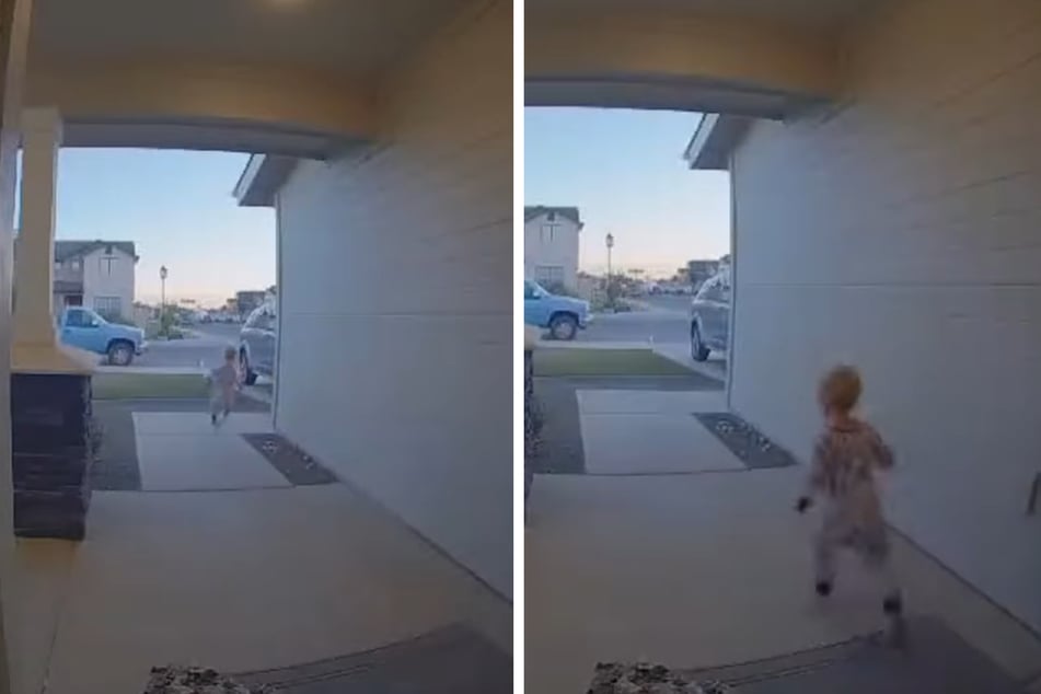 Aus dem Nichts: Der kleine Wyatt (2) sprintet plötzlich zur befahrenen Straße.