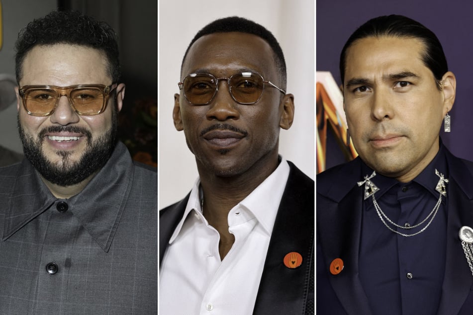 From l. to r.: Mo Amer, Mahershala Ali, and Dallas Goldtooth are among the celebrity dads who are showing support for Mahmoud Khalil ahead of Father's Day.
