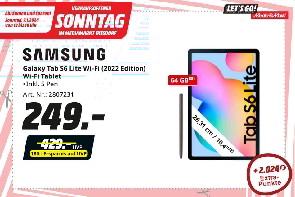Samsung-Tablet für 249 Euro.