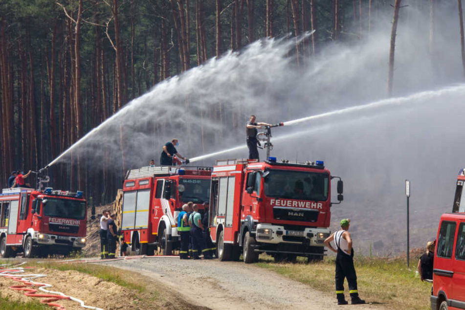 Die Feuerwehr versuchte mit einem Großaufgebot den Waldbrand zu löschen.