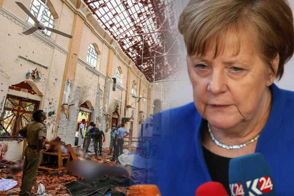 Angela Merkel zeigt sich bestürzt über die Terroranschläge in Sri Lanka.