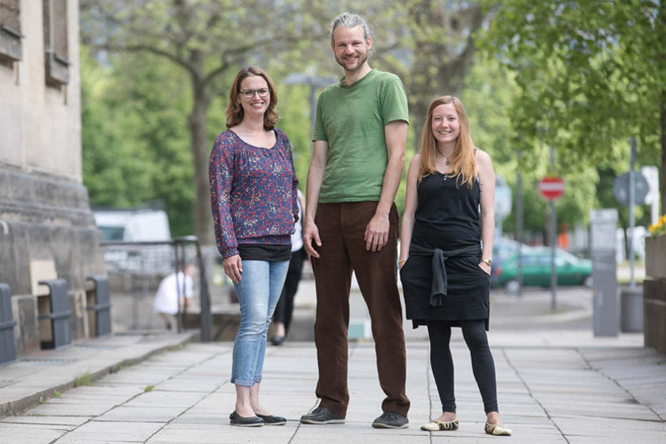 Katrin Stephan (28,v.l.n.r.), Felix Liebig (38) und „Löbtop“ Vereinschefin Viola Martin-Mönnich (33).