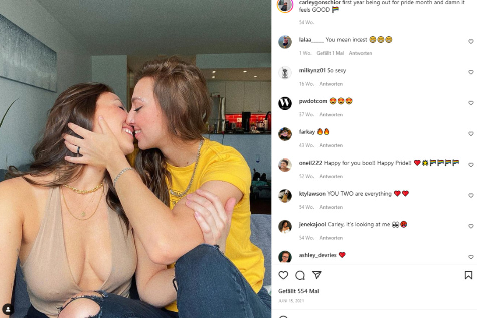 Mercedes Stewart und Carley Gonschior aus Kanada dokumentieren ihre Beziehung in den sozialen Medien.