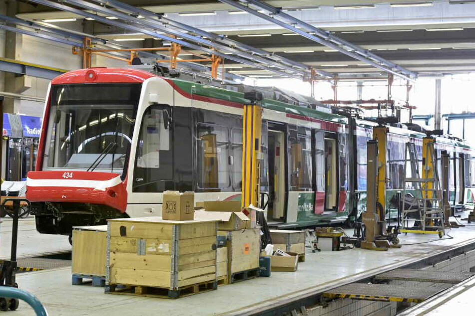 VMS Triebwagen CityLink im Depot der CVAG.