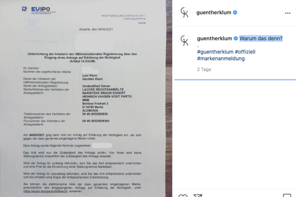 "Warum das denn?": So lautete die Reaktion von Günther Klum auf den Nichtigkeitsantrag von Tochter Heidi.